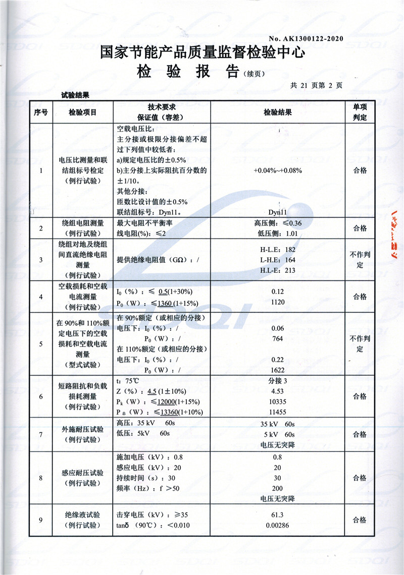 高低压试验报告-S11-1250桃山桃山桃山油浸式变压器-2.jpg